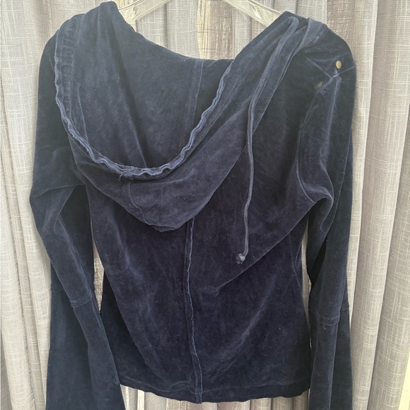 Womens Navy Velour Pants jacket S Set V2K vintage retro outfit twisted heart - Picture 4 of 16